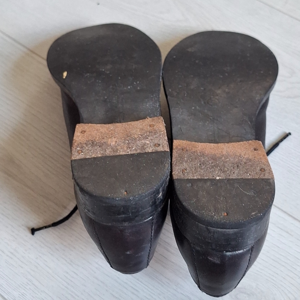 All Saints Black Leather Cap Toe Oxford Shoes 41 - Picture 9 of 13